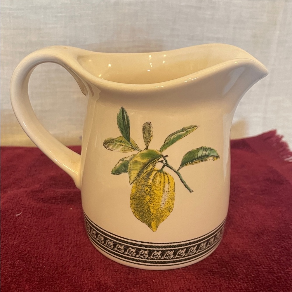 Lemon Design Cream Pitcher farmers market pfaltzgraff collection